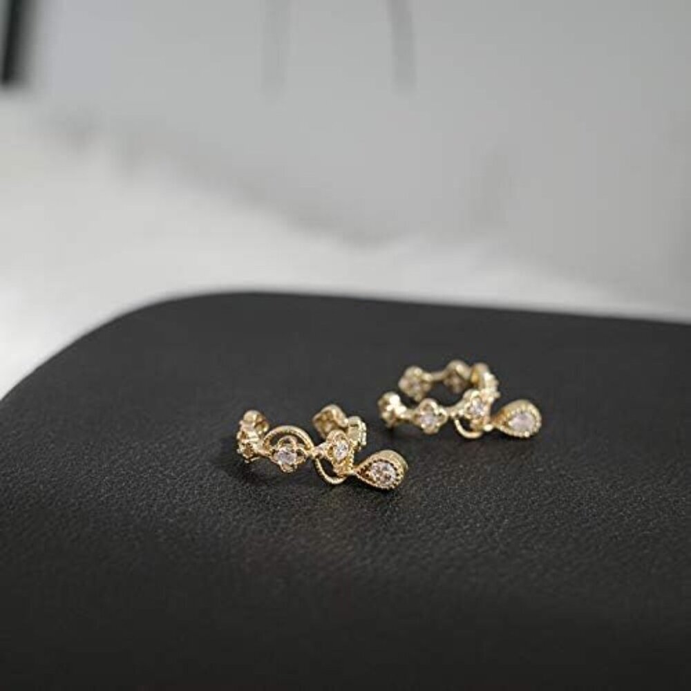 Without Pierced Ear Bone Folder Punk Fashion Ear Cuff Wrap Rhinestone Cartilage - Picture 4 of 6